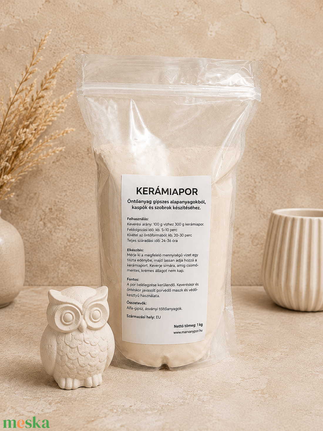 KERÁMIAPOR 1, 2, 5kg - kellékek & szerszámok - vegyes alapanyag - gipsz - Meska.hu