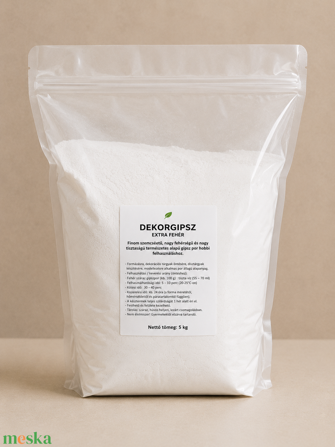 DEKORGIPSZ - EXTRA FEHÉR 1kg, 2kg, 5kg - kellékek & szerszámok - vegyes alapanyag - gipsz - Meska.hu