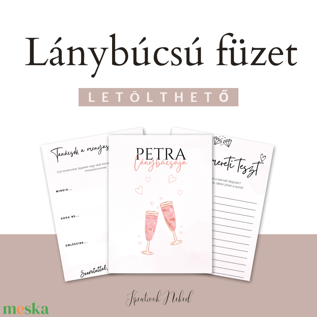 Névre szóló lánybúcsú füzet - esküvő - lánybúcsú - Meska.hu Névre szóló lánybúcsú füzet - esküvő - lánybúcsú - Meska.hu