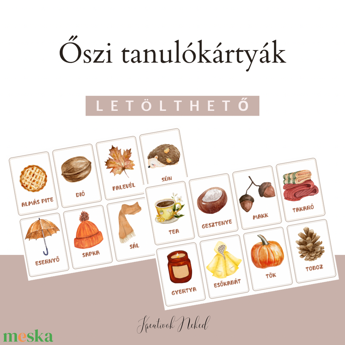 Őszi tanulókártyák - játék & sport - táblajáték és kártyajáték - kártya - Meska.hu Őszi tanulókártyák - játék & sport - táblajáték és kártyajáték - kártya - Meska.hu