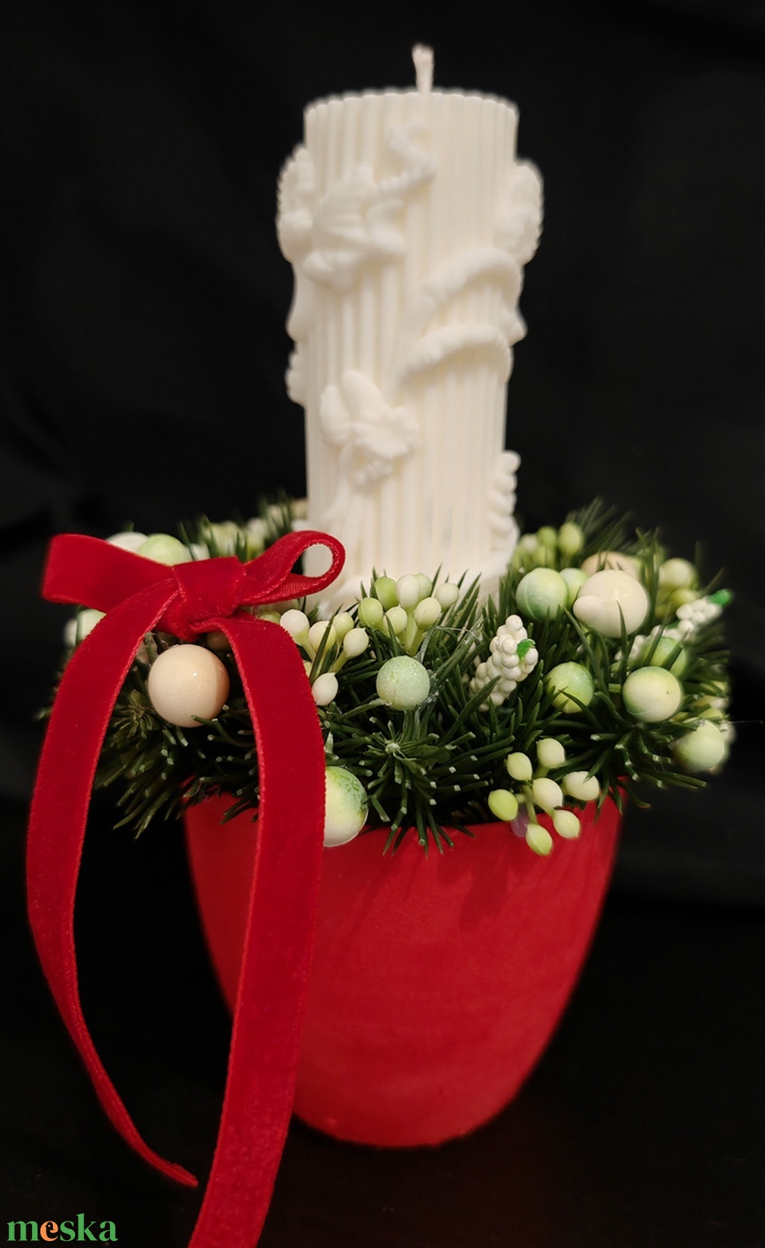 Elegáns karácsonyi gyertya piros bársony kaspóban - karácsony - karácsonyi lakásdekoráció - ünnepi asztaldekoráció - Meska.hu Elegáns karácsonyi gyertya piros bársony kaspóban - karácsony - karácsonyi lakásdekoráció - ünnepi asztaldekoráció - Meska.hu