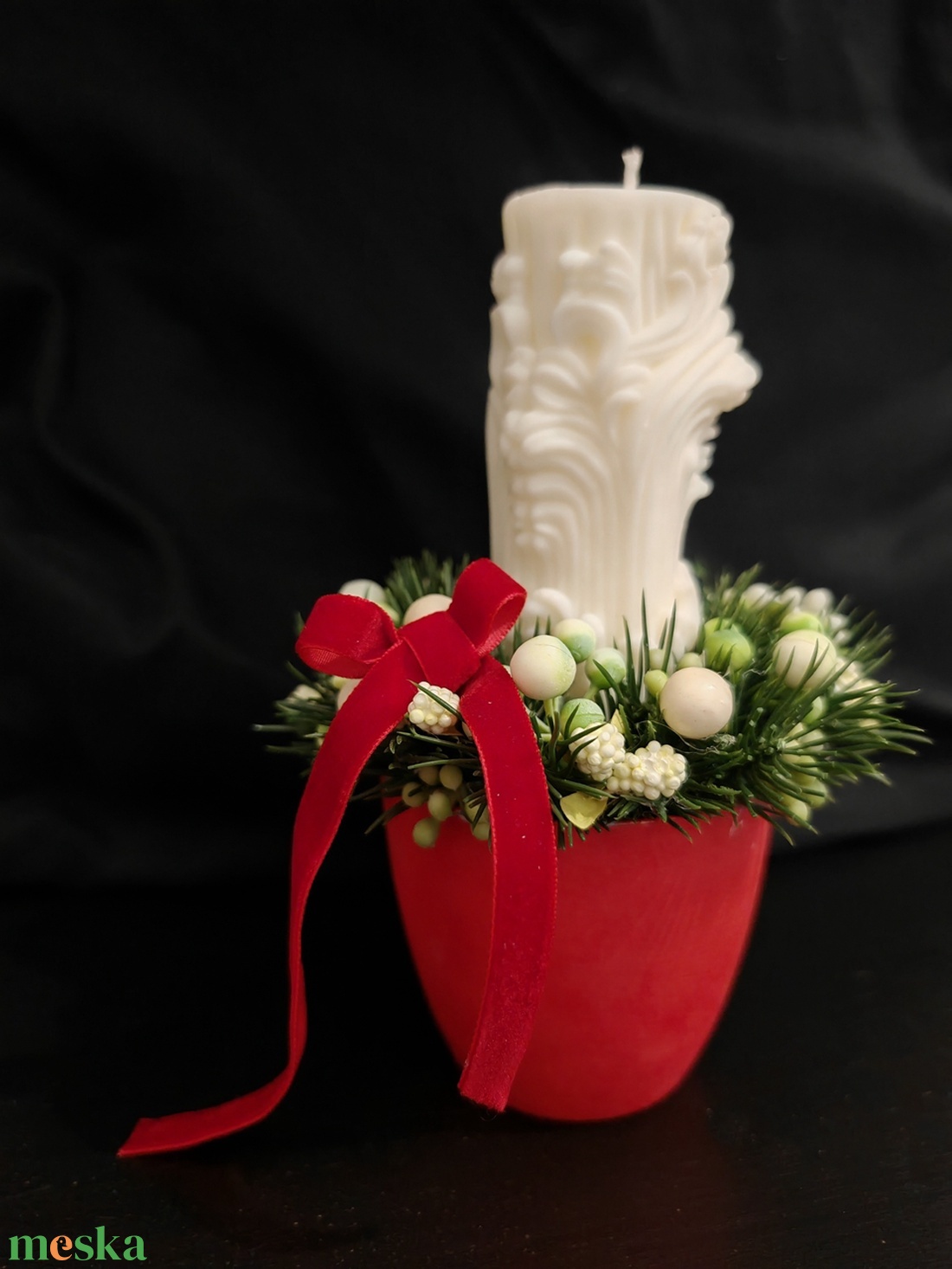 Elegáns karácsonyi gyertya piros bársony kaspóban - karácsony - karácsonyi lakásdekoráció - ünnepi asztaldekoráció - Meska.hu Elegáns karácsonyi gyertya piros bársony kaspóban - karácsony - karácsonyi lakásdekoráció - ünnepi asztaldekoráció - Meska.hu