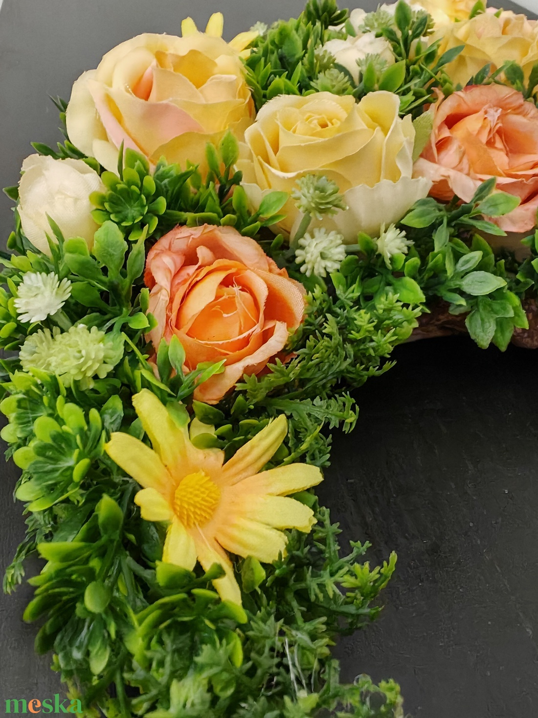 Sárga virágos életfa ajtódísz - otthon & életmód - dekoráció - ajtó- és ablak dekoráció - ajtódísz & kopogtató - Meska.hu