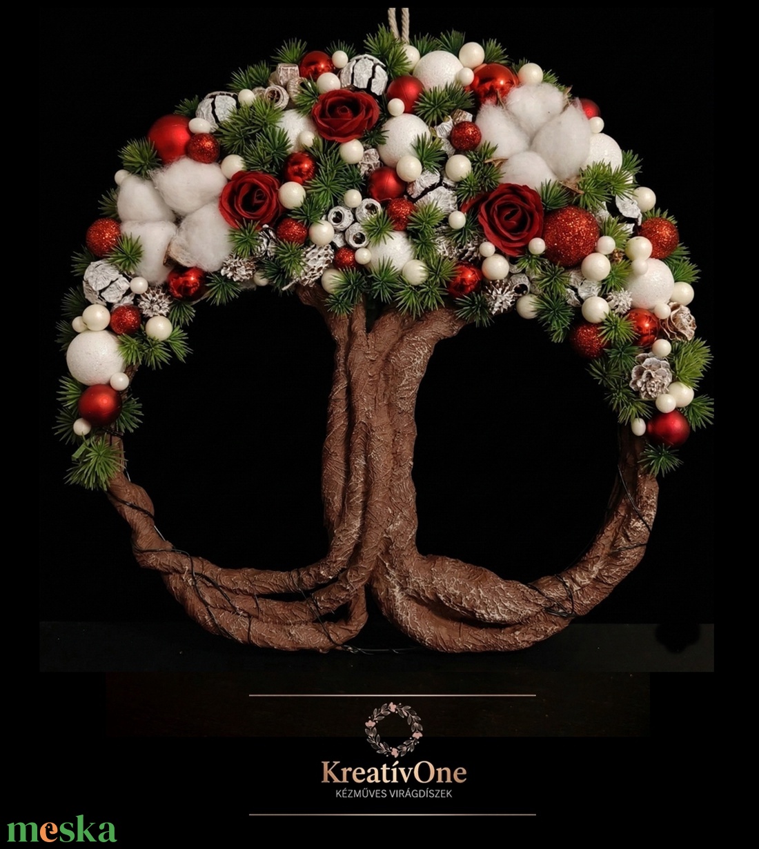 Karácsonyi Életfa (Tündérfa) kopogtató  - karácsony - karácsonyi lakásdekoráció - karácsonyi ajtódíszek - Meska.hu