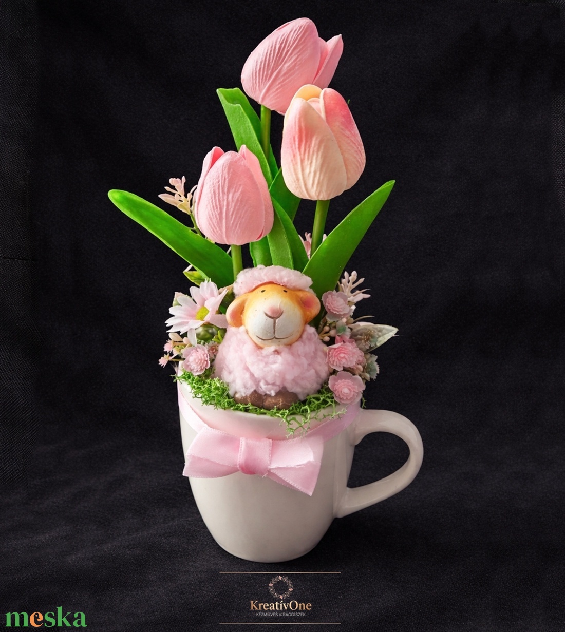 Bárányos asztali dísz  - otthon & életmód - virágdekoráció - virágdíszek - asztali virágdísz - Meska.hu