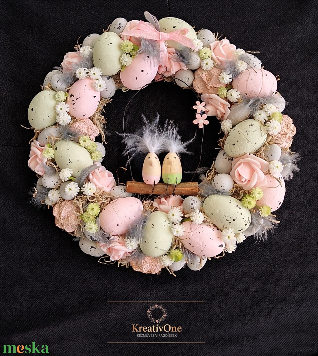 Tojásos tavaszi kopogtató  - otthon & életmód - dekoráció - ajtó- és ablak dekoráció - ajtódísz & kopogtató - Meska.hu