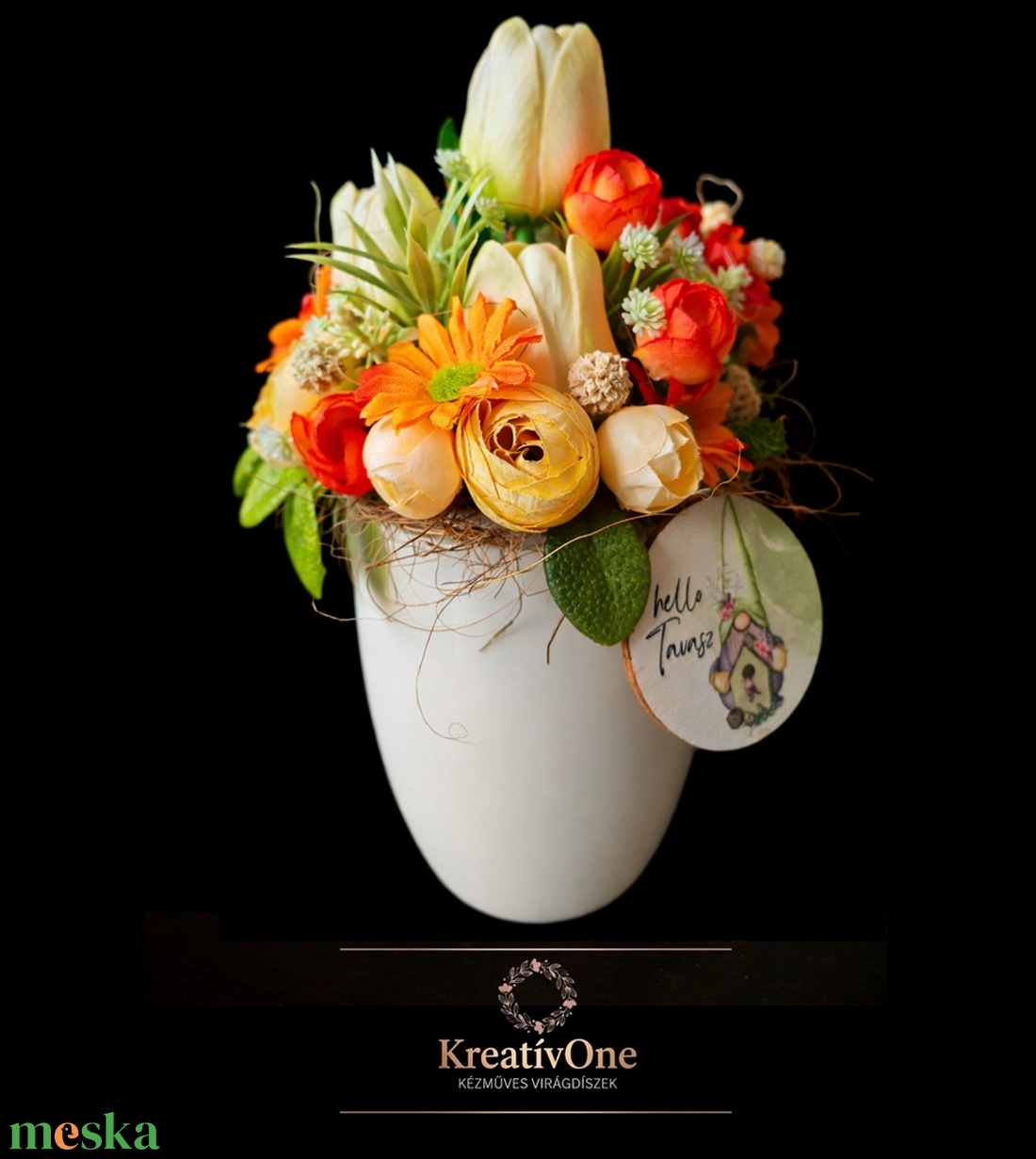 Tavaszi virágok bögrében  - otthon & életmód - virágdekoráció - virágdíszek - asztali virágdísz - Meska.hu