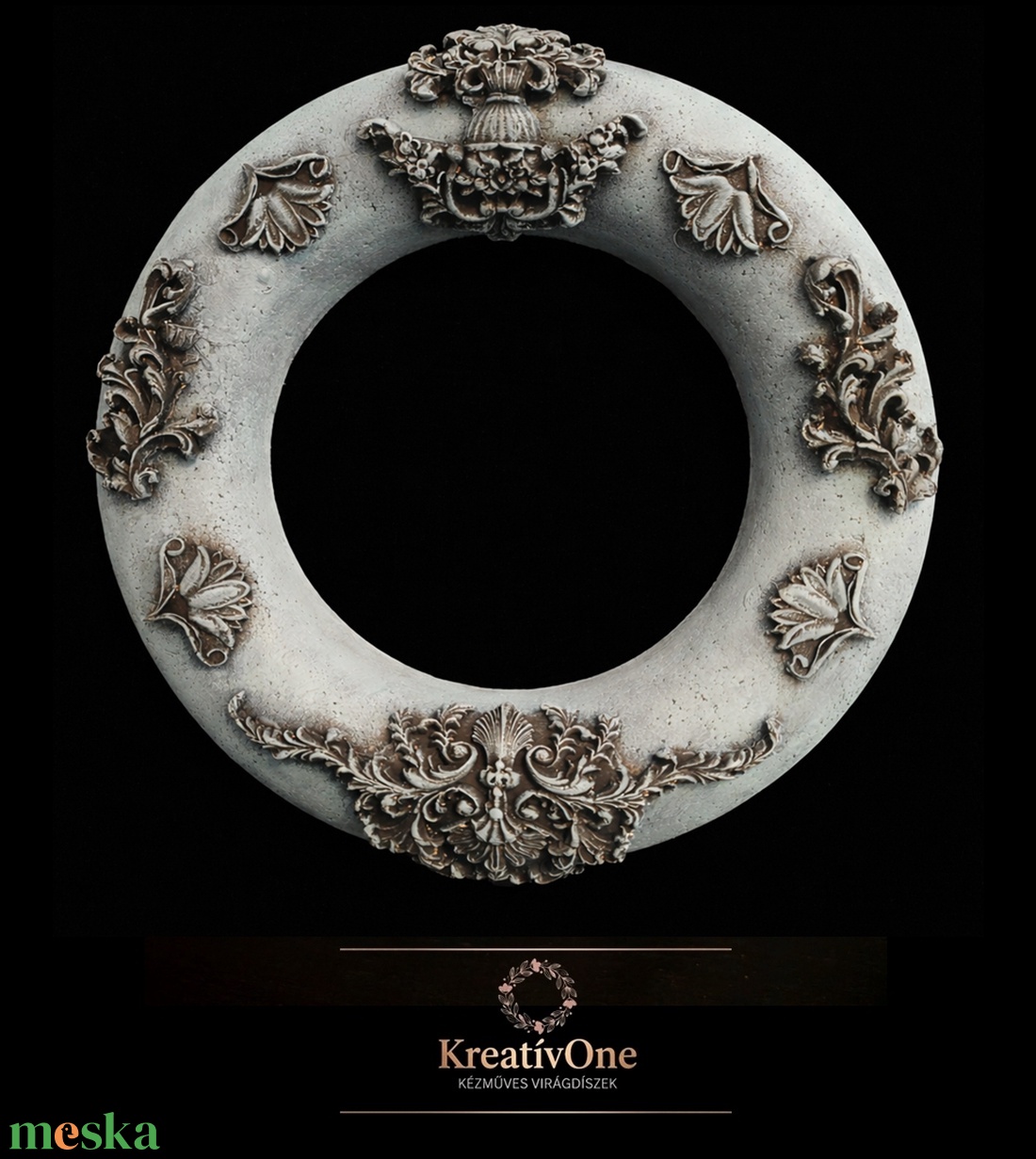 Különleges vintage kék barokk kopogtató - otthon & életmód - dekoráció - ajtó- és ablak dekoráció - ajtódísz & kopogtató - Meska.hu