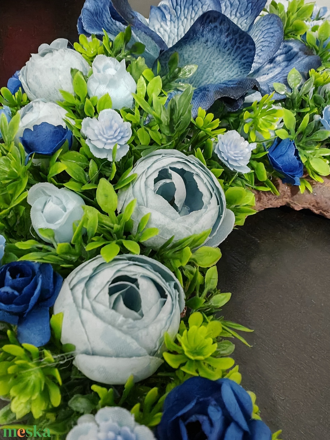 Kék virágos életfa ajtódísz - otthon & életmód - dekoráció - ajtó- és ablak dekoráció - ajtódísz & kopogtató - Meska.hu