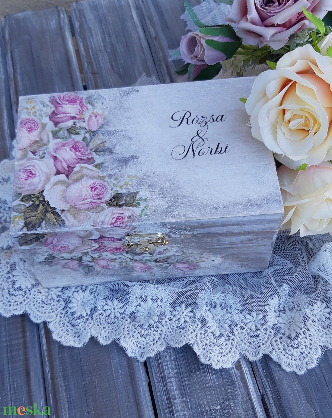 Esküvő-névreszóló díszdoboz - esküvő - emlék & ajándék - nászajándék - esküvői pénzátadó doboz - Meska.hu