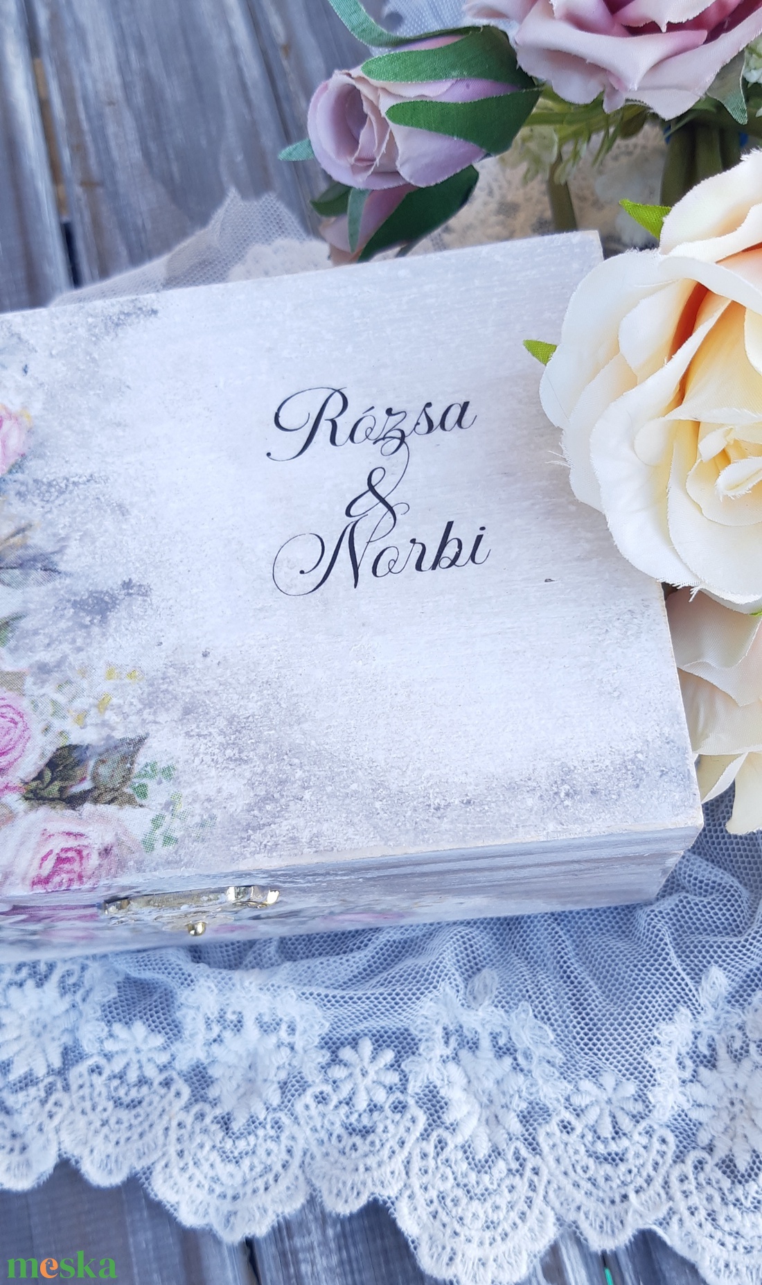 Esküvő-névreszóló díszdoboz - esküvő - emlék & ajándék - nászajándék - esküvői pénzátadó doboz - Meska.hu