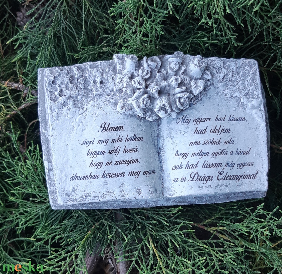 Sírdísz-cement könyv - otthon & életmód - vallás - temetkezési tárgy - Meska.hu Sírdísz-cement könyv - otthon & életmód - vallás - temetkezési tárgy - Meska.hu