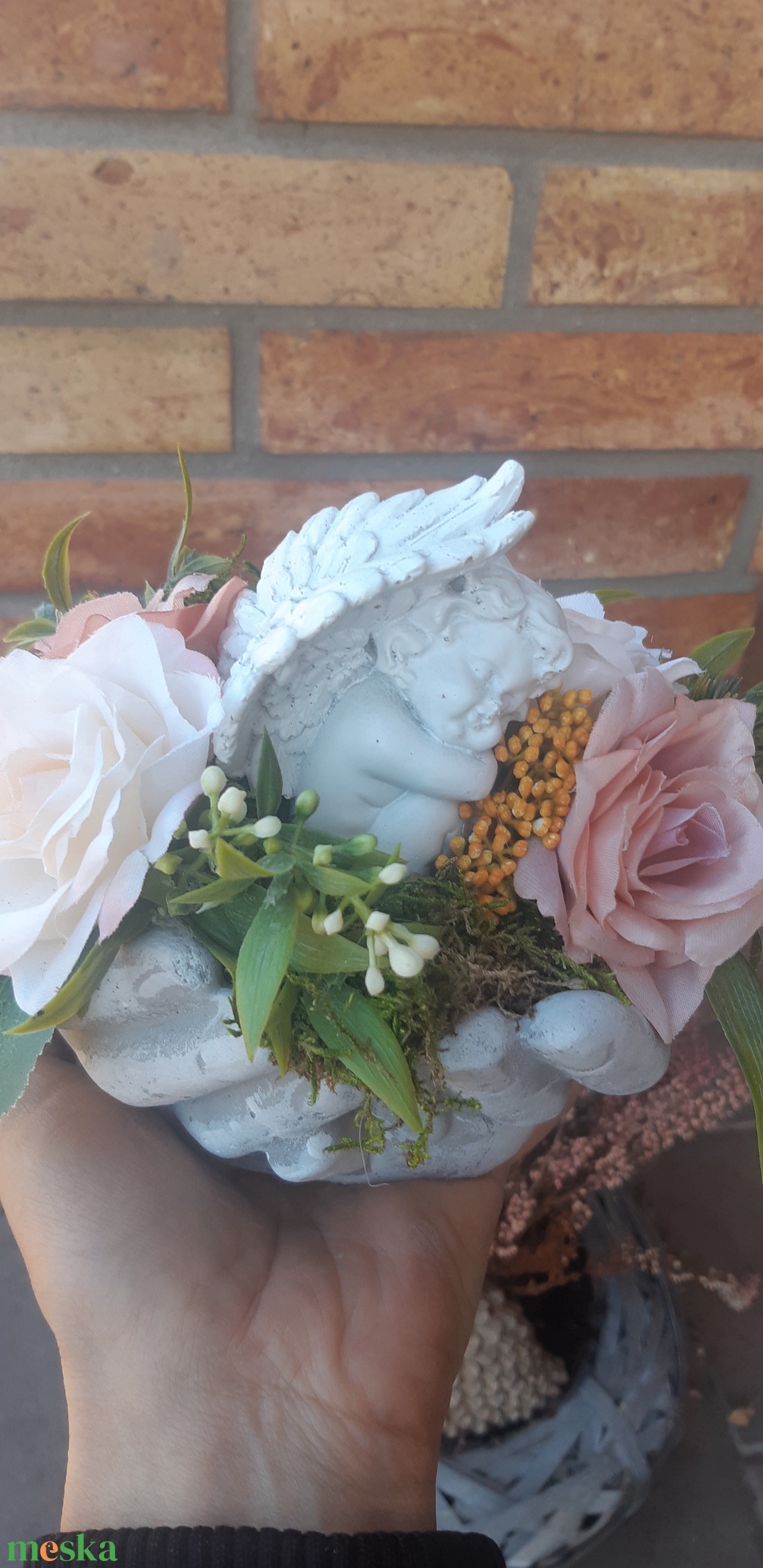 Sírdísz-angyalkával - otthon & életmód - vallás - temetkezési tárgy - sírdísz, kegyeleti dísz - Meska.hu