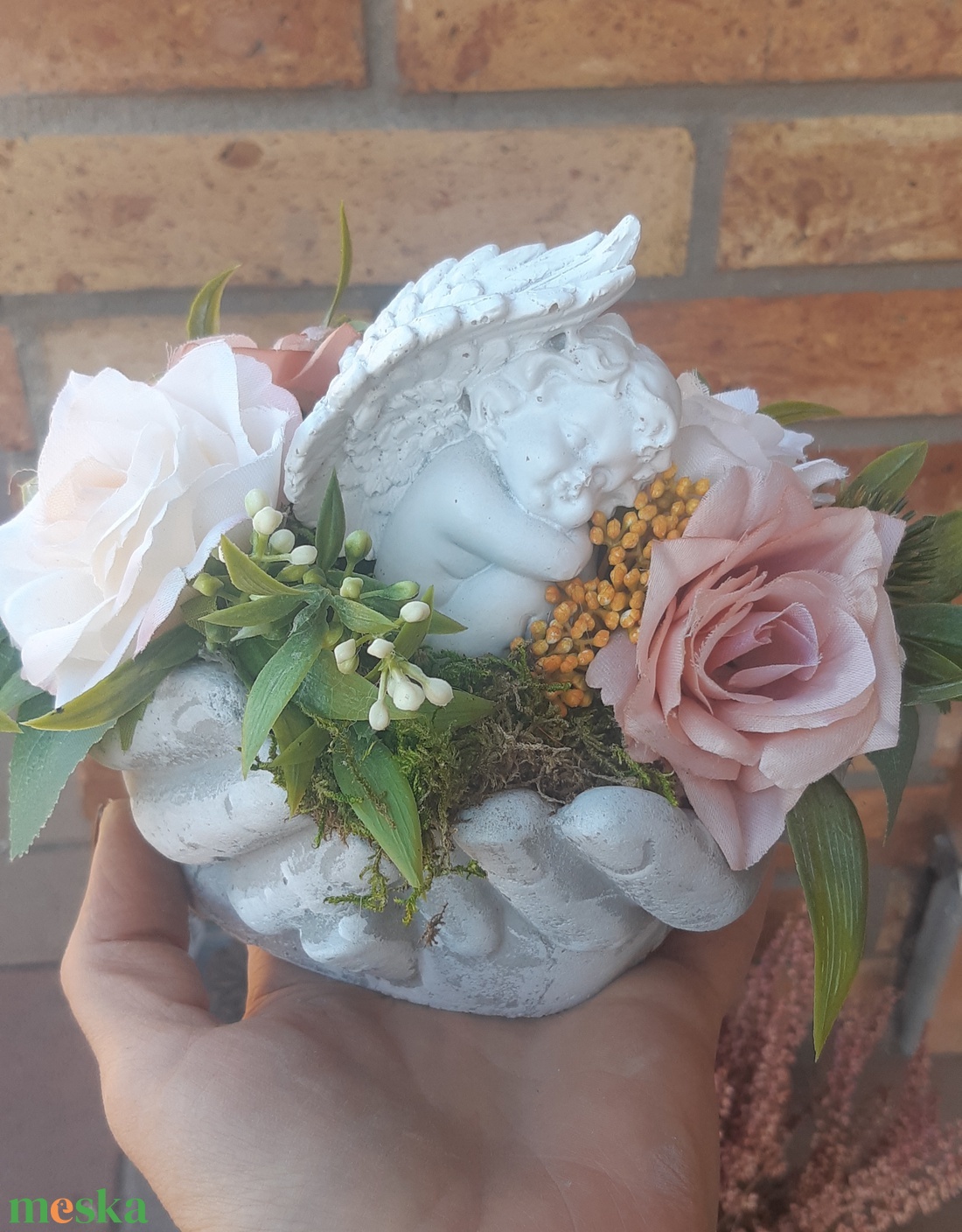 Sírdísz-angyalkával - otthon & életmód - vallás - temetkezési tárgy - sírdísz, kegyeleti dísz - Meska.hu