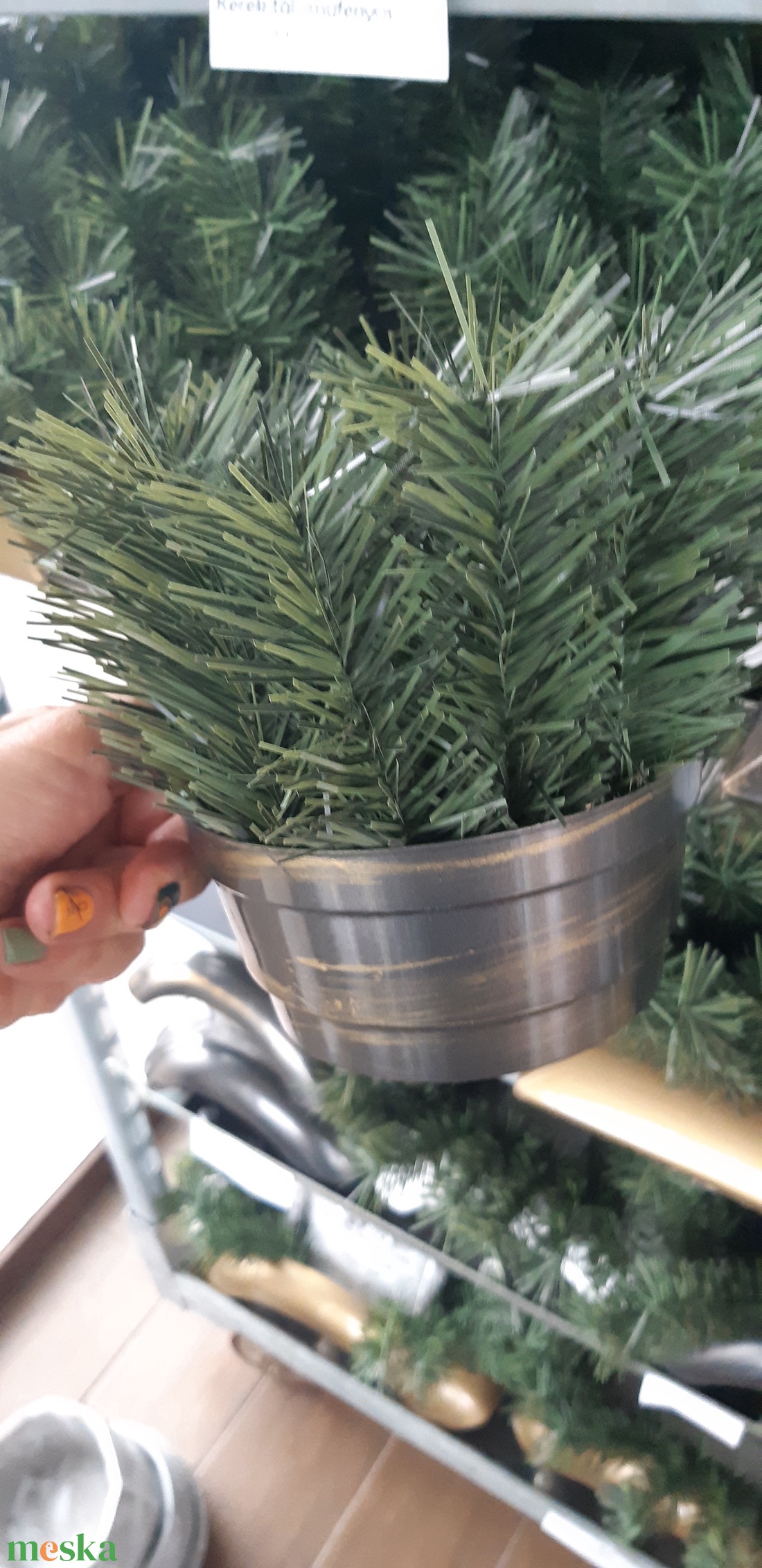 Műfenyős sírdísz alap - otthon & életmód - vallás - temetkezési tárgy - sírdísz, kegyeleti dísz - Meska.hu