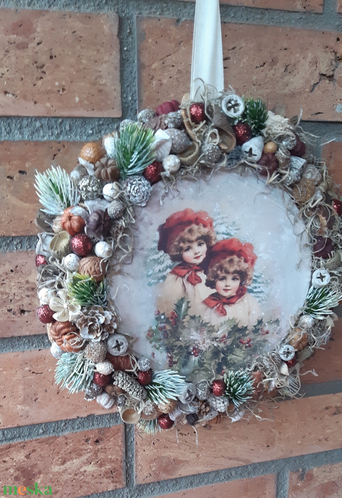 Karácsonyi kopogtató/ajtódísz - karácsony - karácsonyi lakásdekoráció - karácsonyi ajtódíszek - Meska.hu