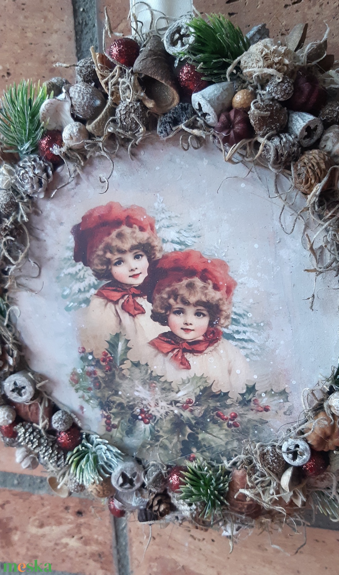 Karácsonyi kopogtató/ajtódísz - karácsony - karácsonyi lakásdekoráció - karácsonyi ajtódíszek - Meska.hu