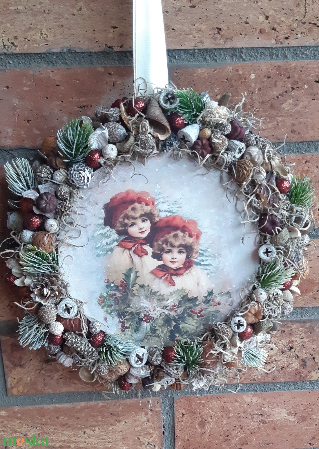 Karácsonyi kopogtató/ajtódísz - karácsony - karácsonyi lakásdekoráció - karácsonyi ajtódíszek - Meska.hu