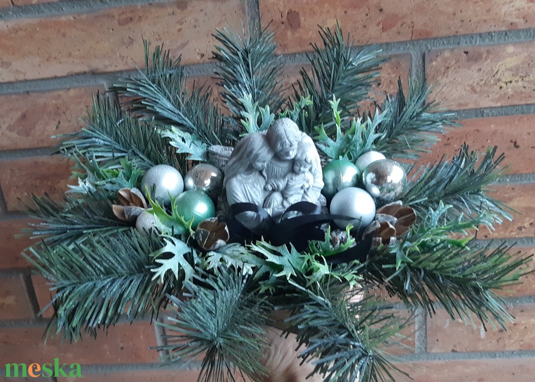 Műfenyős Sírdísz-díszített - otthon & életmód - vallás - temetkezési tárgy - sírdísz, kegyeleti dísz - Meska.hu