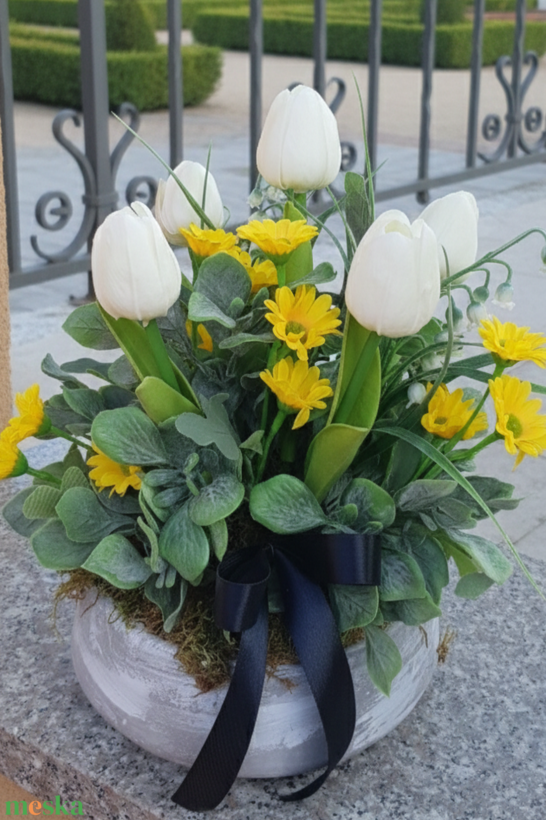 Nehezített tavaszi Sírdísz - otthon & életmód - vallás - temetkezési tárgy - sírcsokor, virág dekoráció - Meska.hu