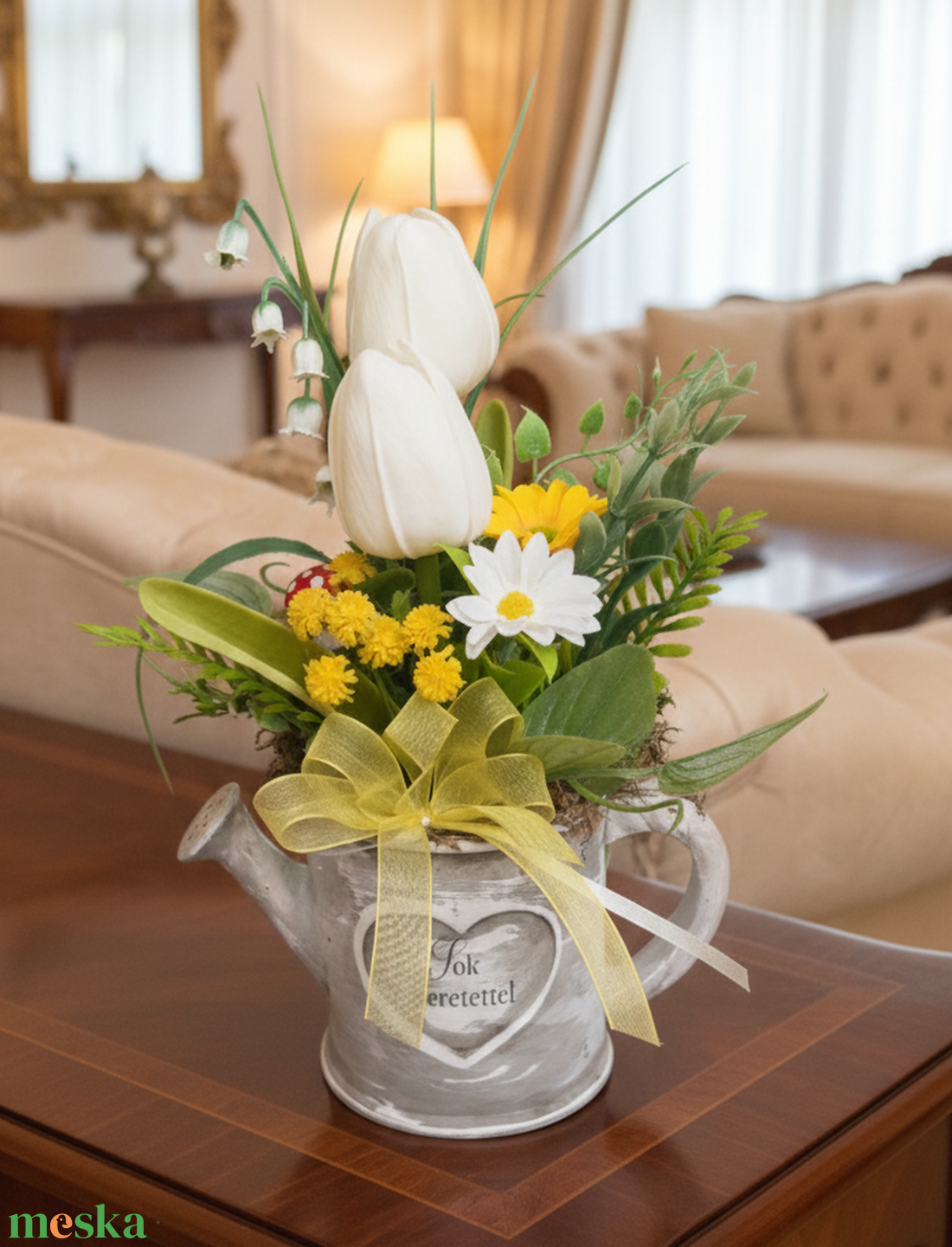 Tavaszi virágdekoráció-Nőnapi,Anyáknapi,-Ballagási búcsúajándék -  - Meska.hu