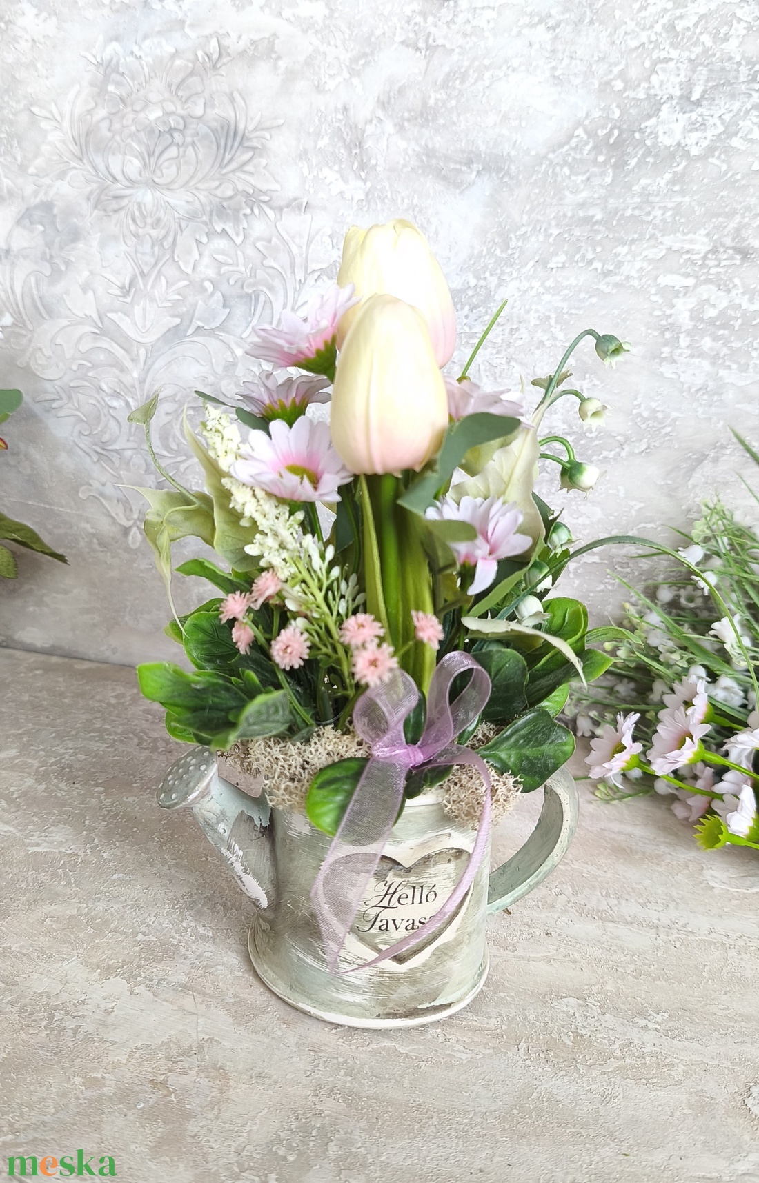 Tavaszi vir�gdekor�ció - ünnepi díszek, dekorációk - húsvéti díszek és dekorációk - húsvéti asztaldíszek - Meska.hu