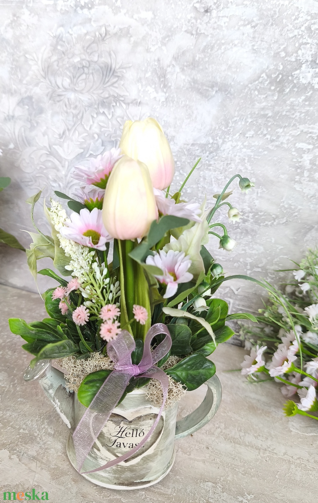 Tavaszi vir�gdekor�ció - ünnepi díszek, dekorációk - húsvéti díszek és dekorációk - húsvéti asztaldíszek - Meska.hu