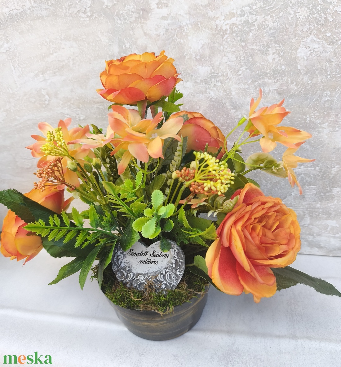 Nehezîtett Sírdísz - otthon & életmód - vallás - temetkezési tárgy - sírcsokor, virág dekoráció - Meska.hu