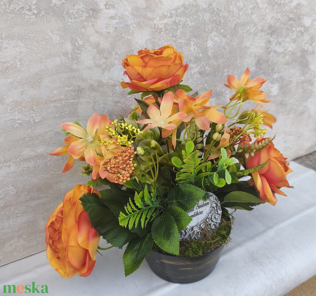 Nehezîtett Sírdísz - otthon & életmód - vallás - temetkezési tárgy - sírcsokor, virág dekoráció - Meska.hu