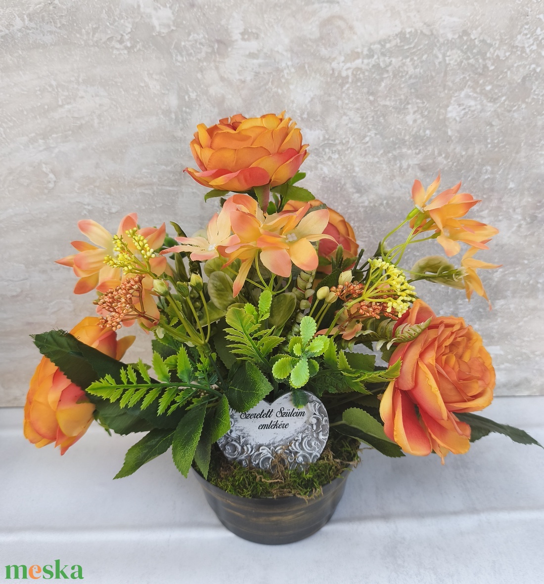 Nehezîtett Sírdísz - otthon & életmód - vallás - temetkezési tárgy - sírcsokor, virág dekoráció - Meska.hu