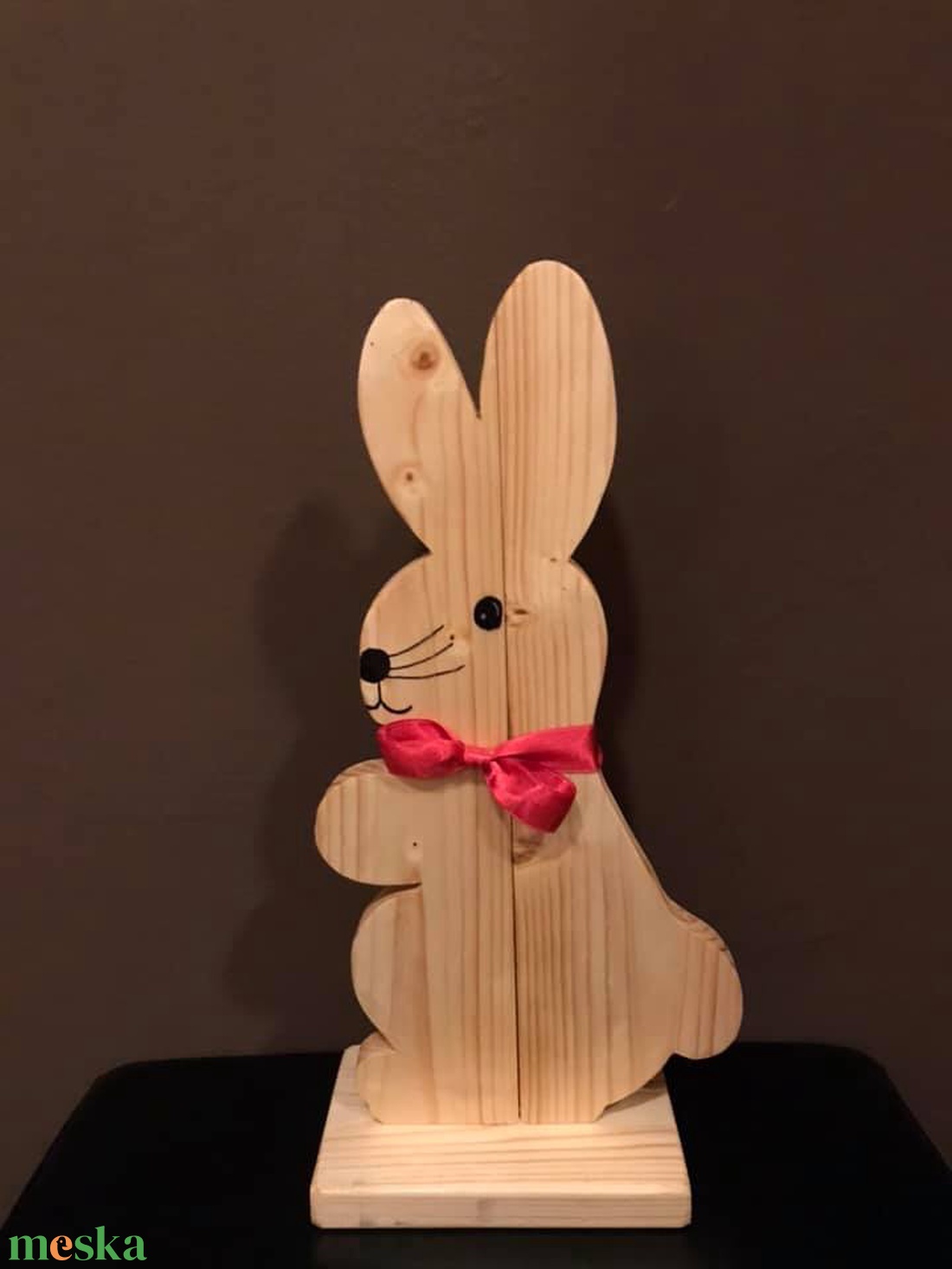 Cuki fából készült nyuszika szalaggal - otthon & életmód - dekoráció - dísztárgy - Meska.hu