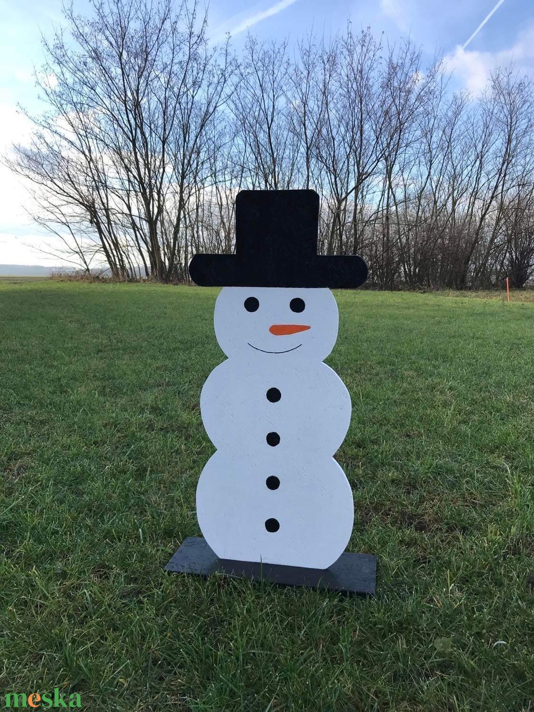 Fából készült hóember - karácsony - karácsonyi kültéri dekoráció - Meska.hu
