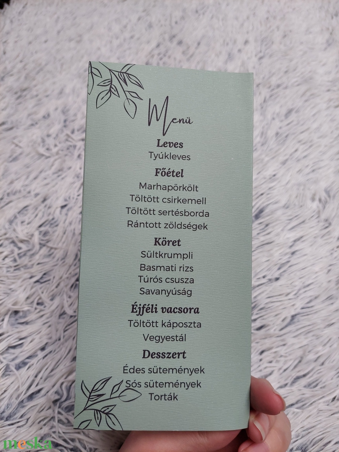 Esküvői menü, háromszög menü - esküvő - meghívó & kártya - menü - Meska.hu