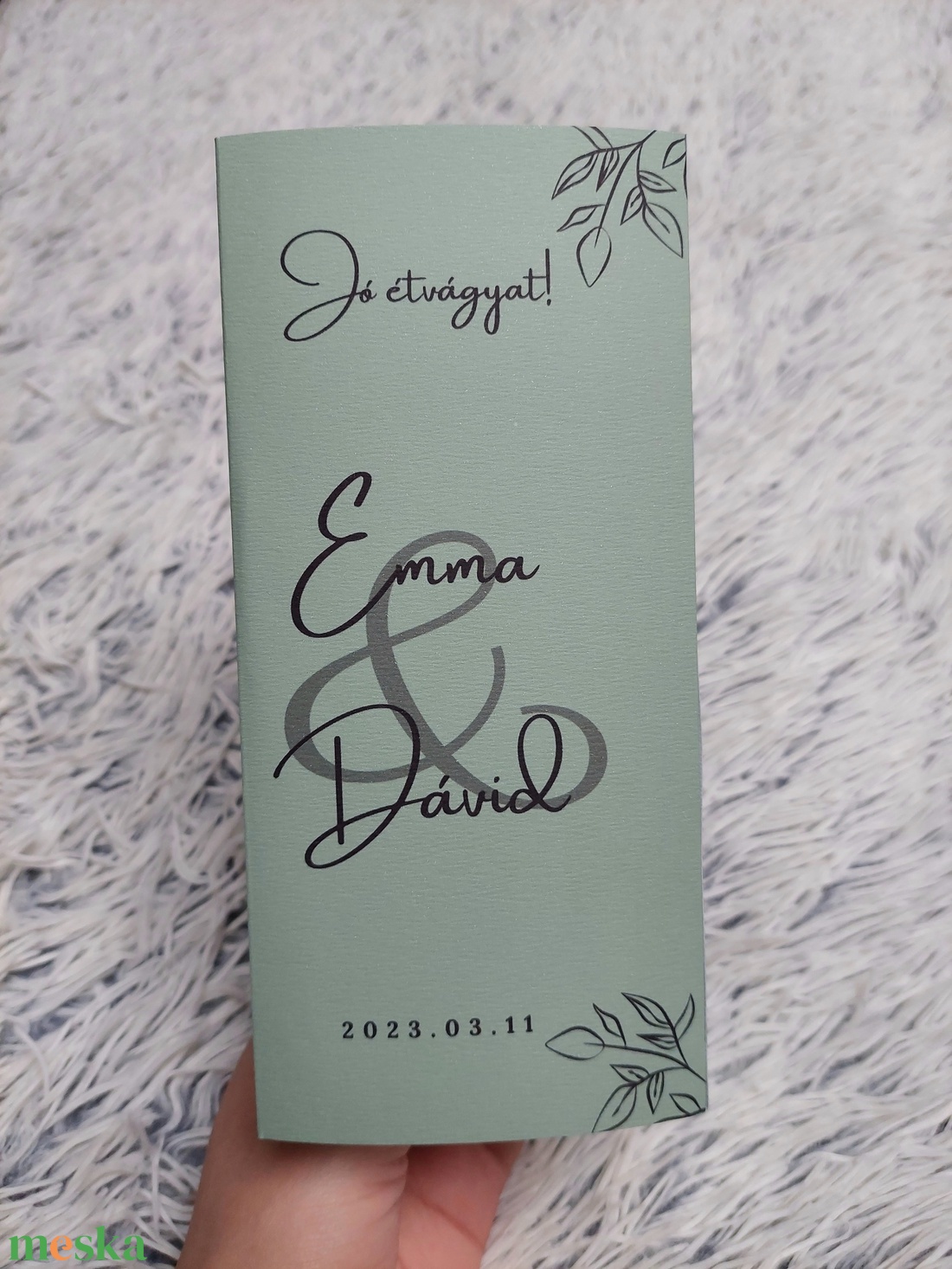 Esküvői menü, háromszög menü - esküvő - meghívó & kártya - menü - Meska.hu