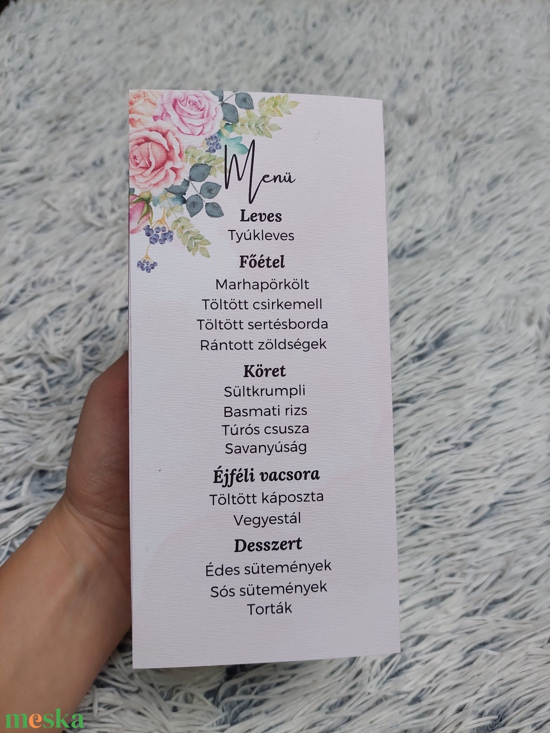 Esküvői menü, háromszög menü - esküvő - dekoráció - menü - Meska.hu