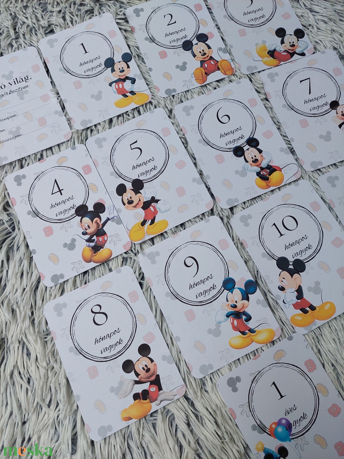 28db Baba mérföldkő kártya, babakártya ajándék kártya tartóval - baba - mama - babaszoba dekoráció - babaszoba kép - Meska.hu