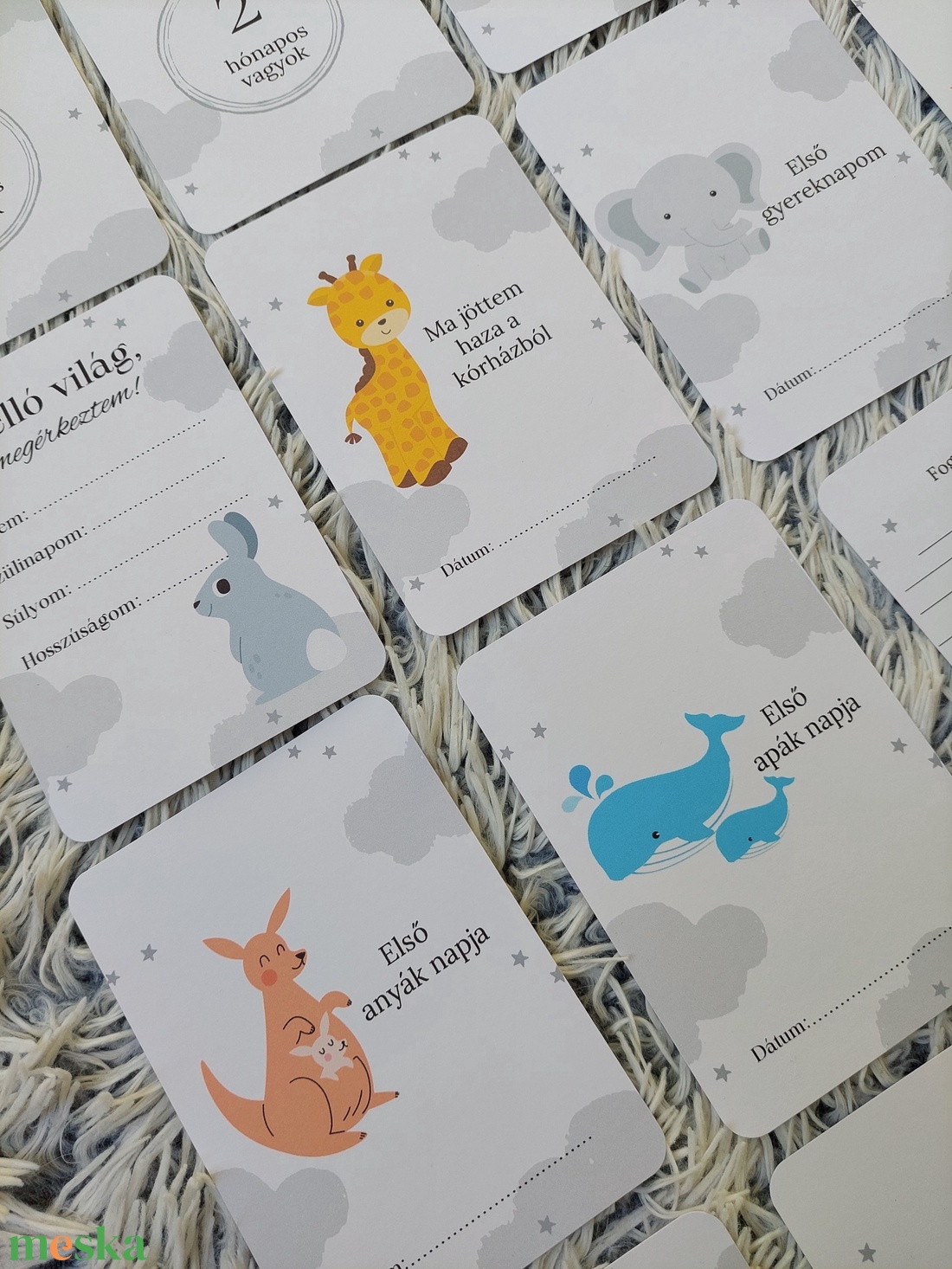 40db Baba mérföldkő kártya, babakártya - otthon & életmód - babaszoba, gyerekszoba - babaszoba kép - Meska.hu