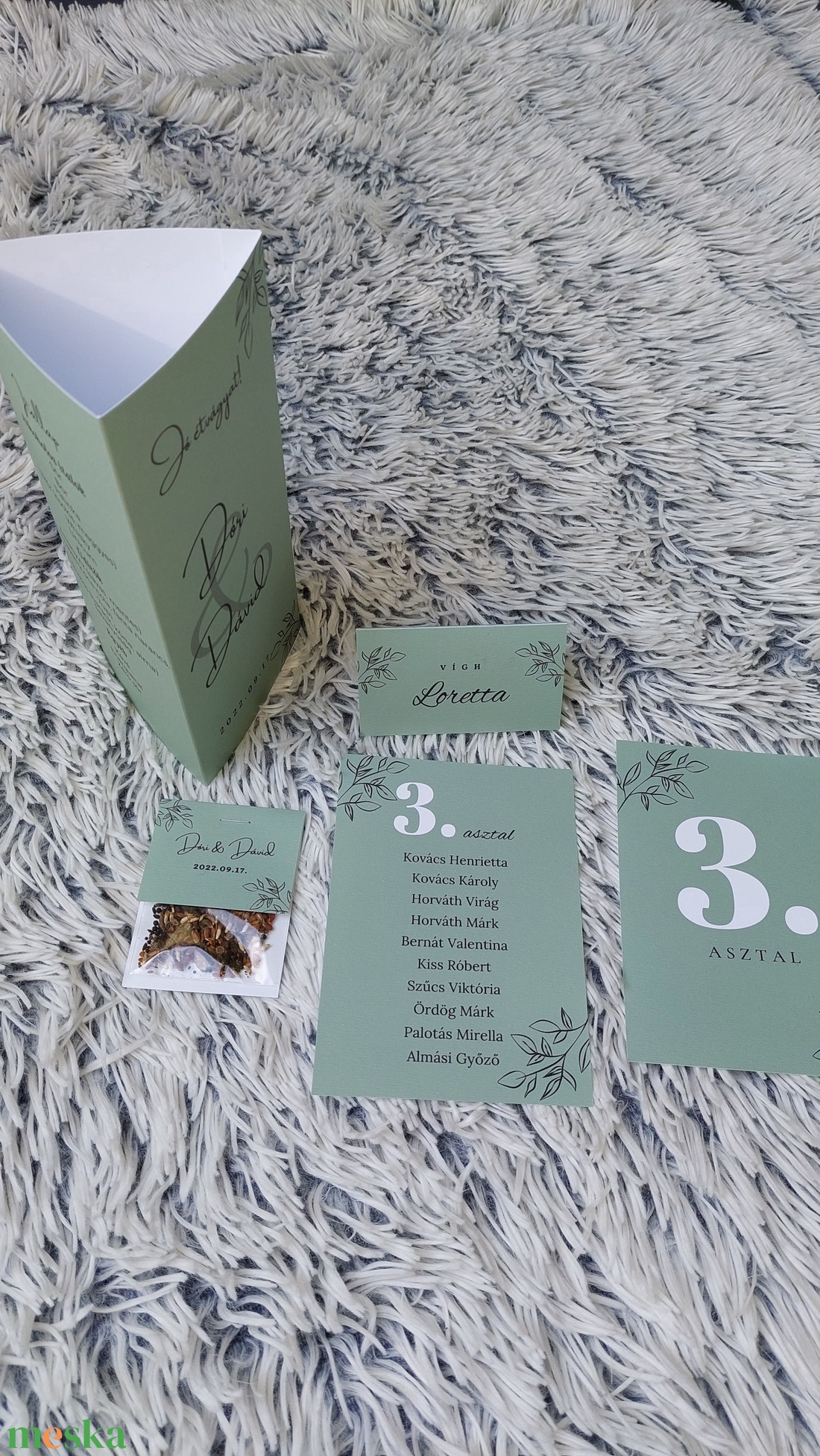 Esküvői menü, Háromszög menü, Menü - esküvő - esküvői szett - Meska.hu