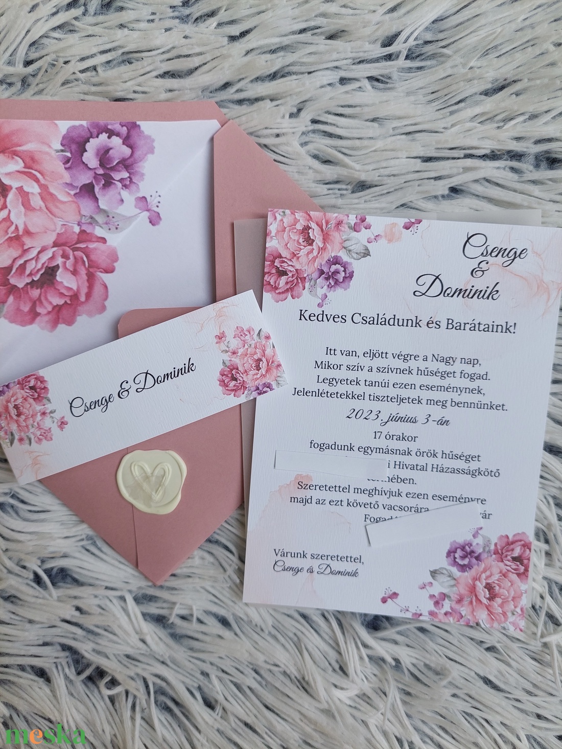 Esküvői meghívó pausz papírral - esküvő - meghívó & kártya - meghívó - Meska.hu