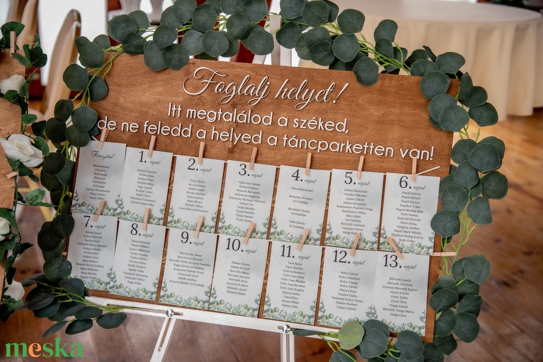 Esküvői ültetőtáblára ülésrend - esküvő - meghívó & kártya - ültetési rend - Meska.hu