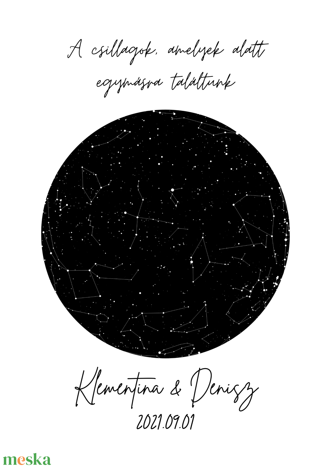 Valentin-napi ajándék, Csillagtérkép - művészet - grafika & illusztráció - digitális - Meska.hu