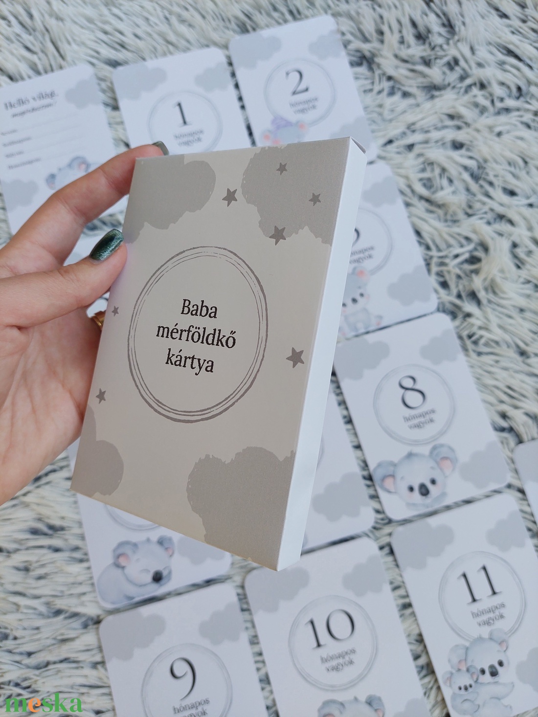 Baba mérföldkő kártya, aranyos koalás babakártya - otthon & életmód - babaszoba, gyerekszoba - babaszoba kép - Meska.hu