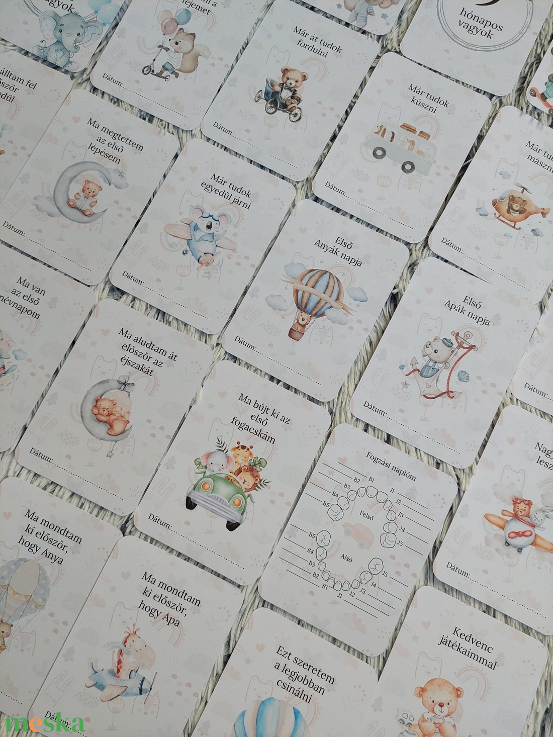 44db Baba mérföldkő kártya, babakártya - otthon & életmód - babaszoba, gyerekszoba - babaszoba kép - Meska.hu