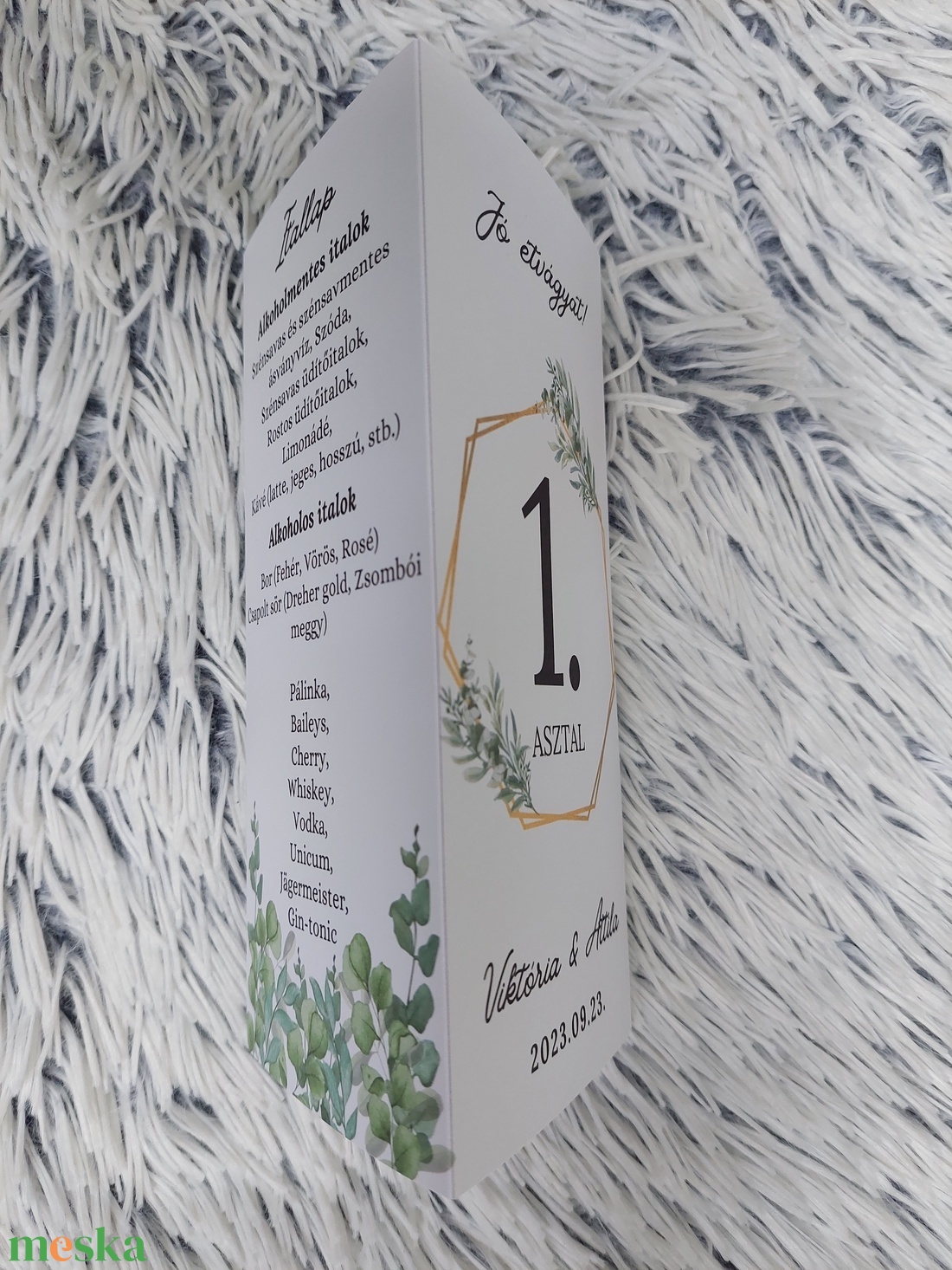 Esküvői menü, Háromszög menü, Menü - esküvő - esküvői szett - Meska.hu