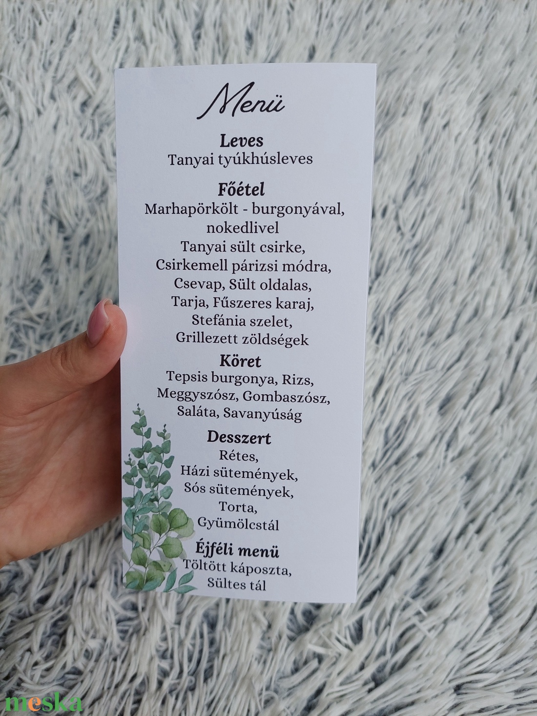 Esküvői menü, Háromszög menü, Menü - esküvő - esküvői szett - Meska.hu