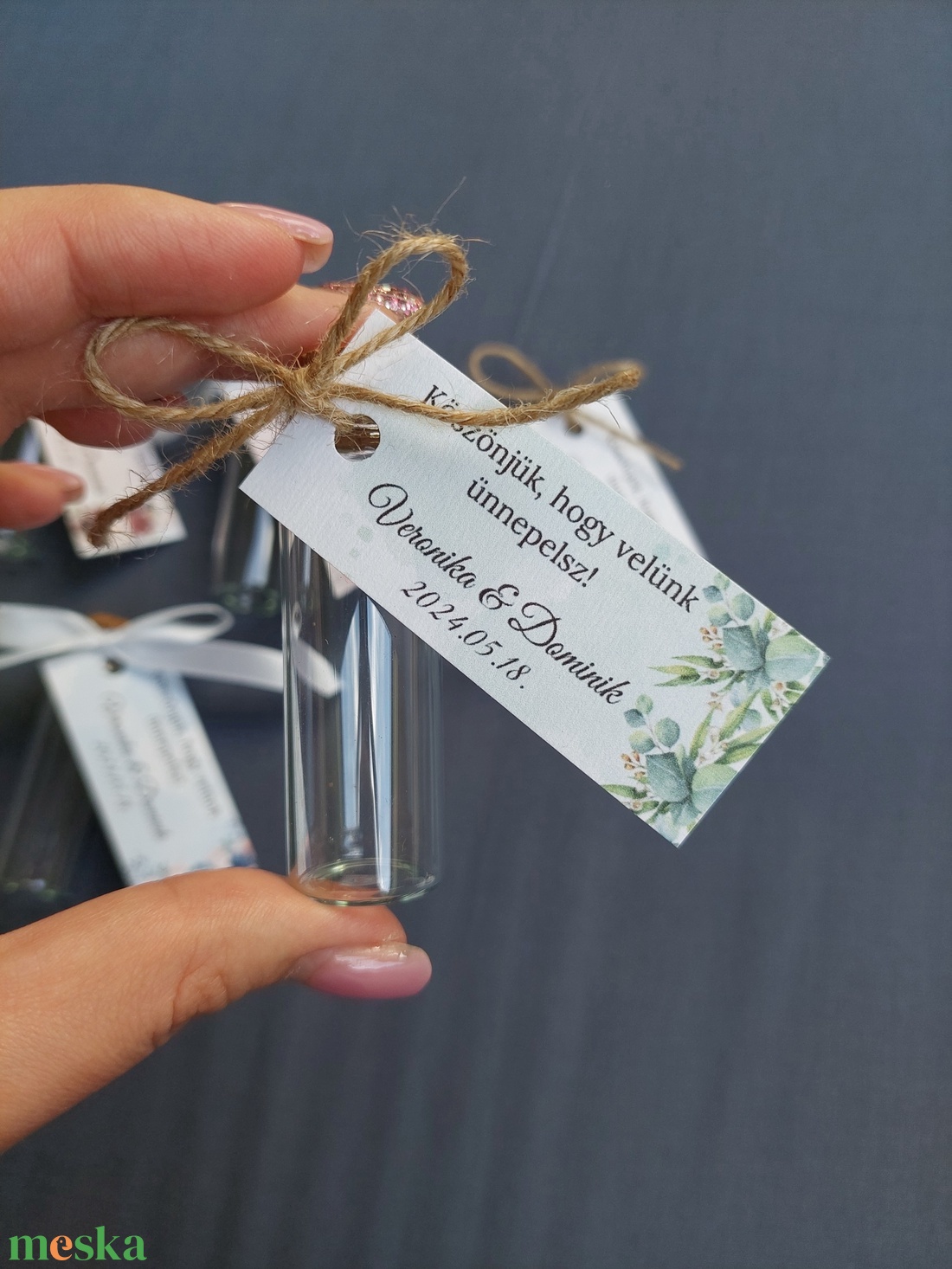 Esküvői köszönőajándék üvegcse parafadugóval, Üvegcse - esküvő - emlék & ajándék - köszönőajándék - Meska.hu