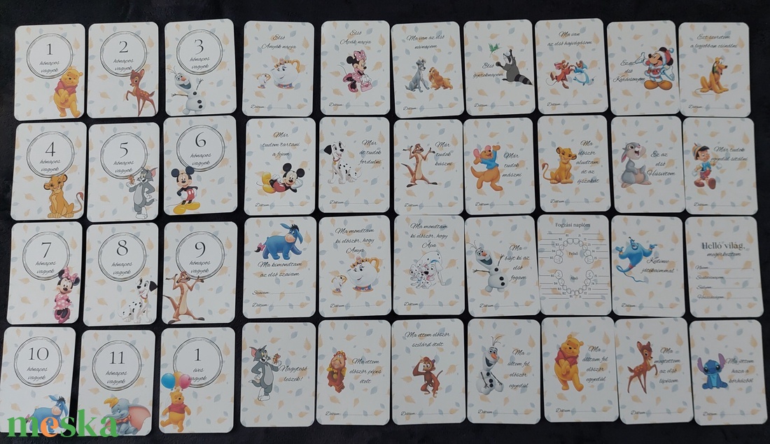 40db Baba mérföldkő kártya, babakártya ajándék kártya tartóval - otthon & életmód - babaszoba, gyerekszoba - babaszoba kép - Meska.hu