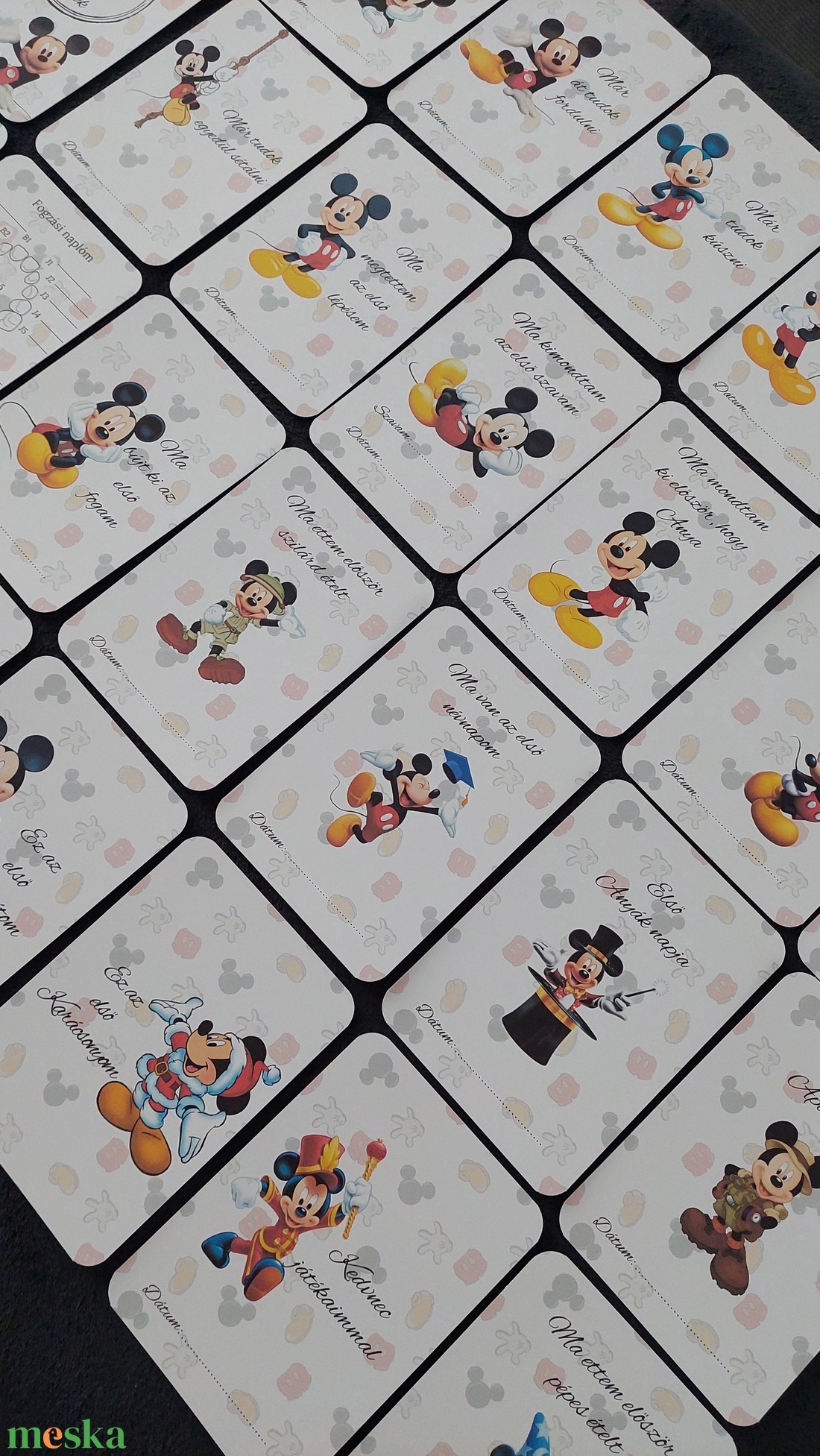 28db Baba mérföldkő kártya, Mickey egeres - otthon & életmód - babaszoba, gyerekszoba - babaszoba kép - Meska.hu