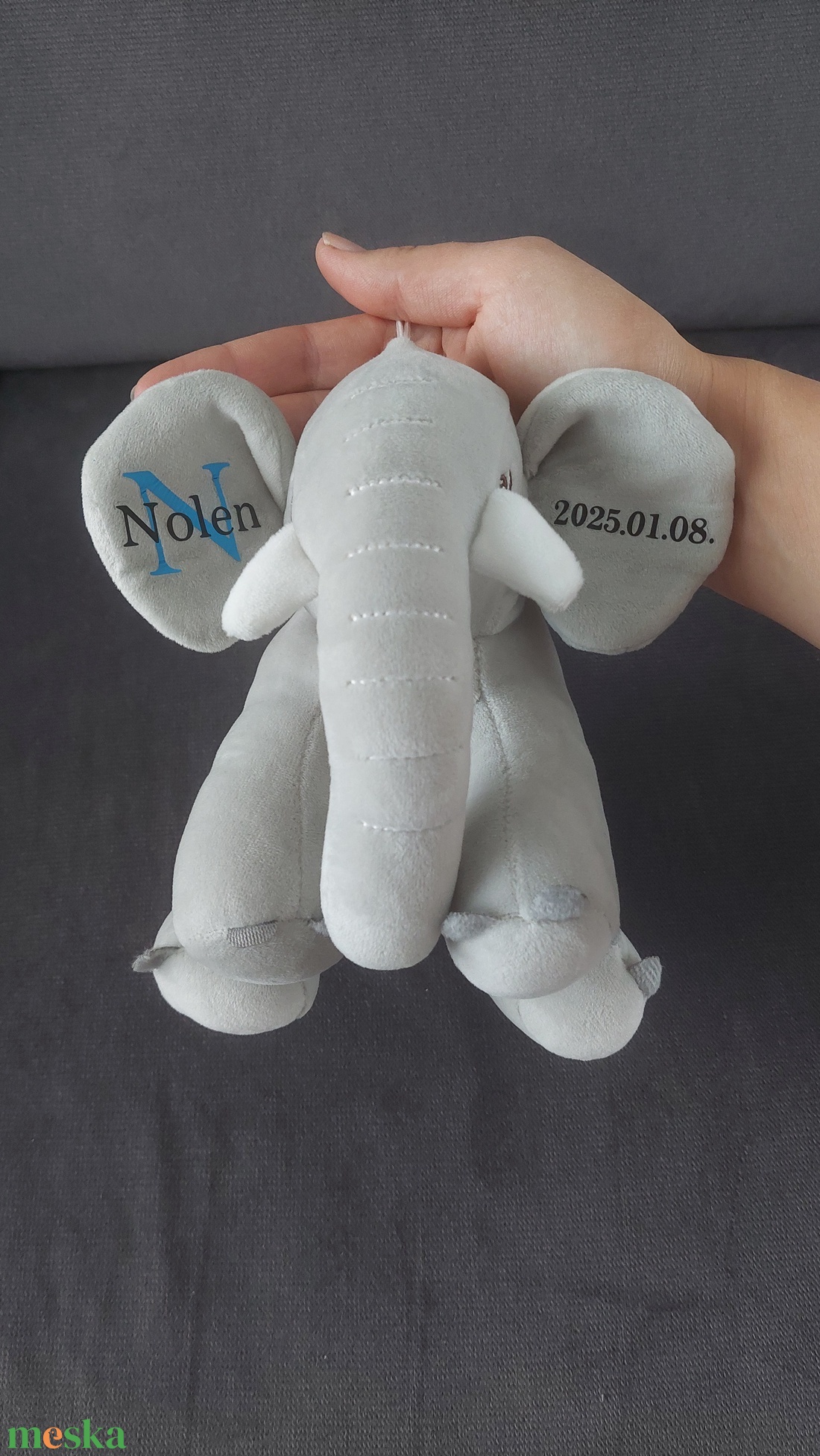 Egyedi névre szóló plüss, plüss emlékőr - játék & sport - plüssállat & játékfigura - elefánt - Meska.hu