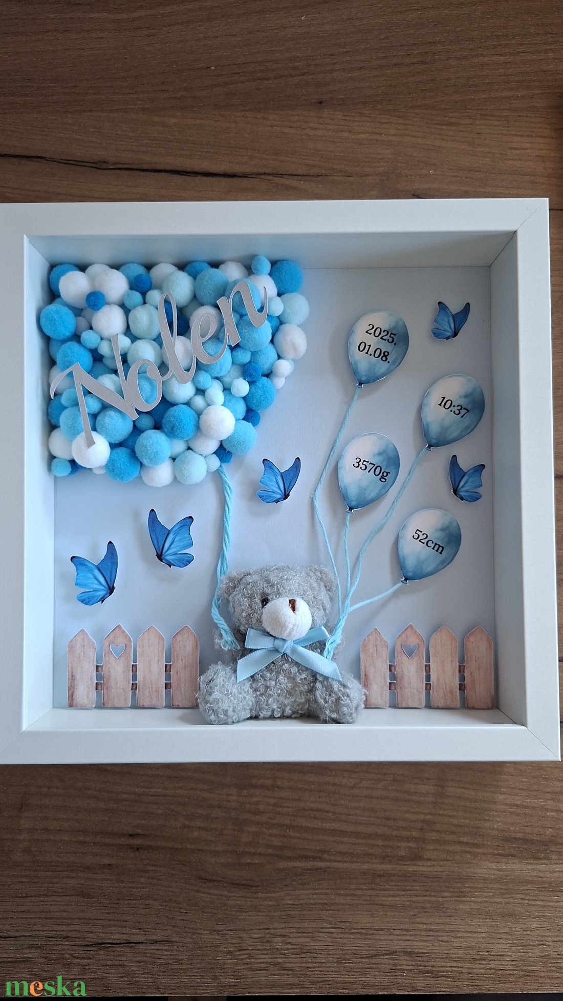 Baba emlékőrző képkeret, baba születési adatok kép - baba - mama - babaemlékek - baba emlékőrző - Meska.hu